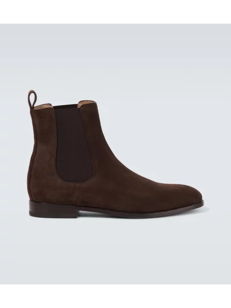 Botine chelsea Manolo Blahnik din piele de căprioară maro