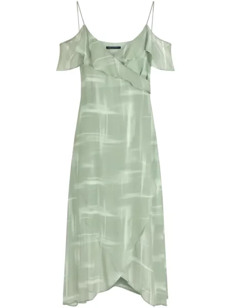Rochie Armani Exchange cu volane de costum verde