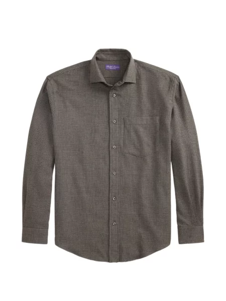 Cămașă Ralph Lauren Purple Label în carouri gri