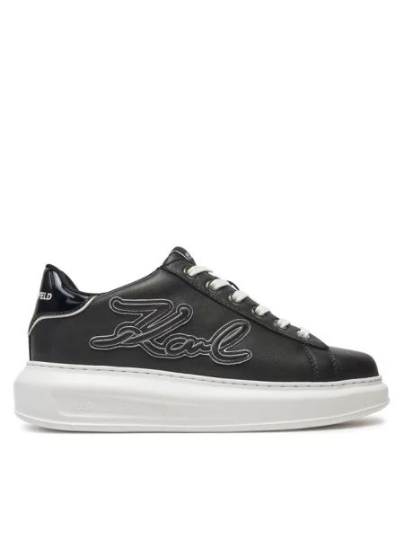 Karl Lagerfeld sneakersy skórzane KAPRI czarny