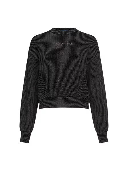 KARL LAGERFELD JEANS Pulover negru amestecat alb