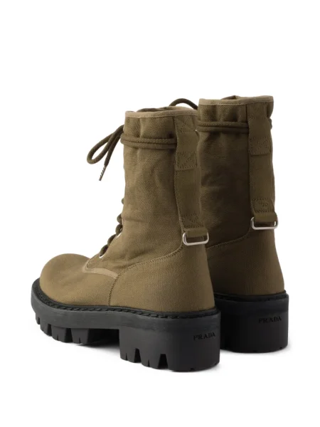 Botine Prada cu șireturi din dantelă verde