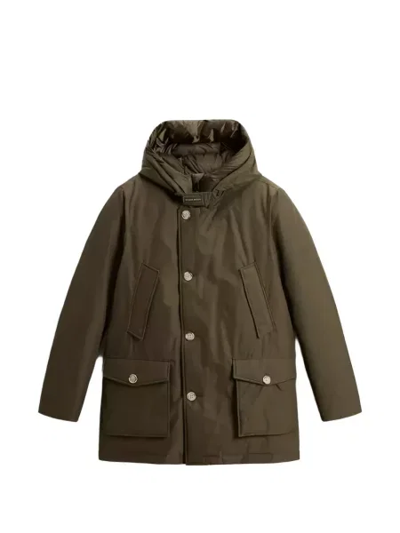 Palton Woolrich cu glugă verde
