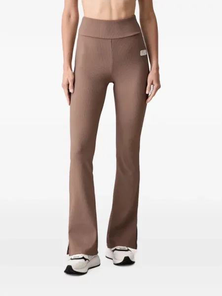 Leggings Ea7 Emporio Armani tricotate evazate maro