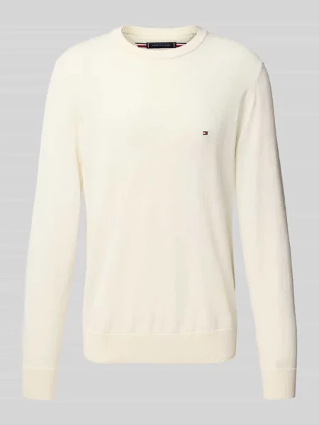 Sweter z dzianiny z prążkowanymi wykończeniami Tommy Hilfiger