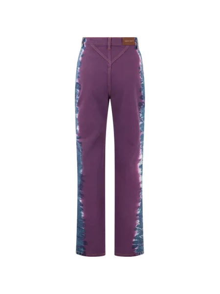 Blugi drepți Alberta Ferretti cu legături violet