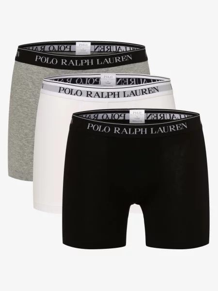 Polo Ralph Lauren Obcisłe bokserki pakowane po 3 szt. Mężczyźni szary|czarny|biały|wielokolorowy jednolity L białe
