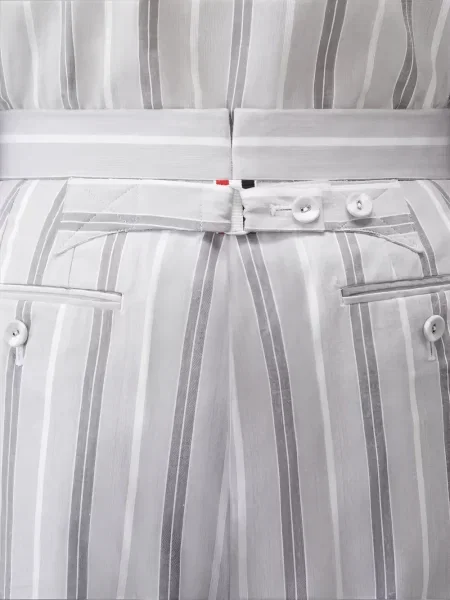 Ριγέ σορτς Thom Browne γκρι