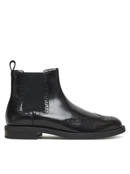 Tommy Hilfiger De piele ghete chelsea negru