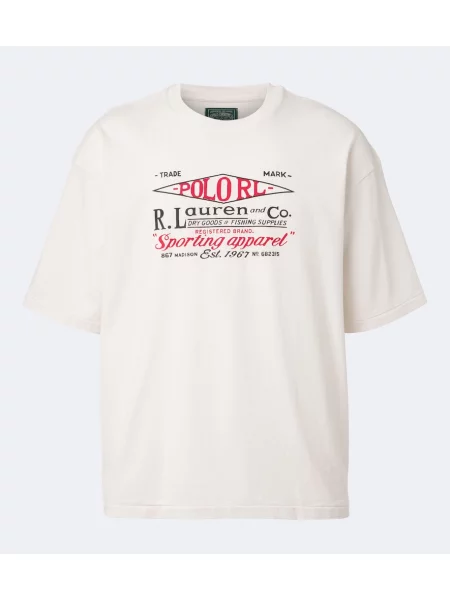 Tricou polo Polo Ralph Lauren cu imagine din jerseu alb
