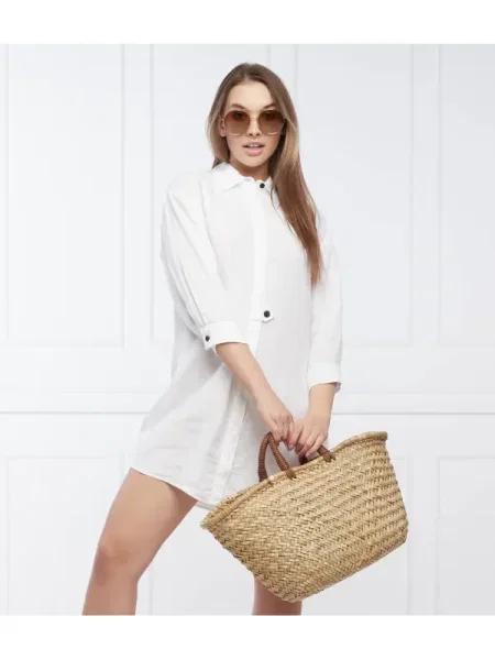 Peserico De mătase cămașă | Oversize fit alb