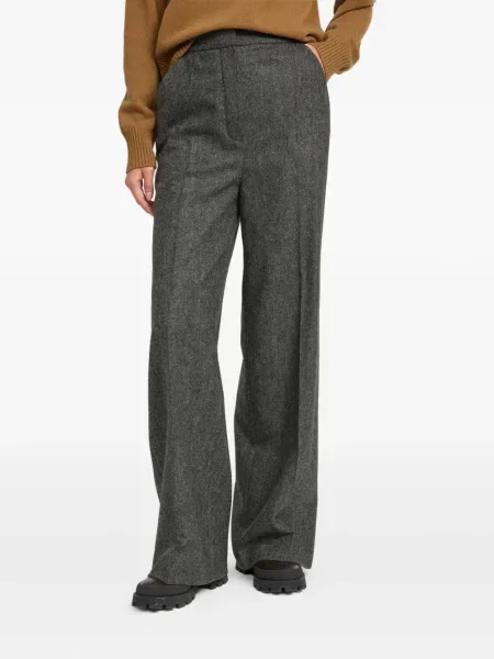 Pantaloni Yves Salomon de flanelă gri