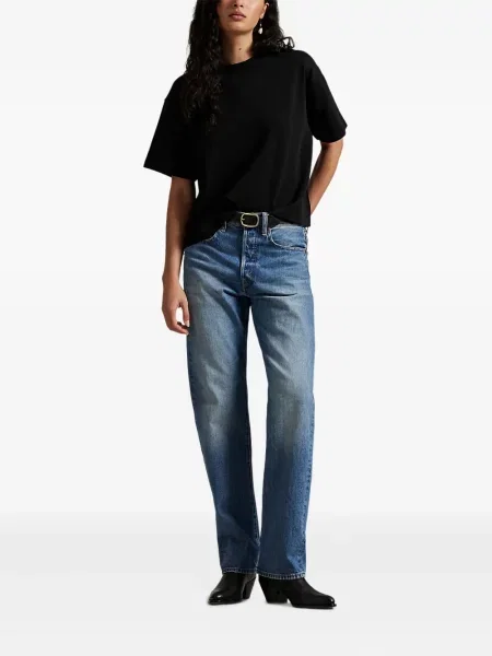 Tricou Polo Ralph Lauren cu broderie de costum cu dungi alb