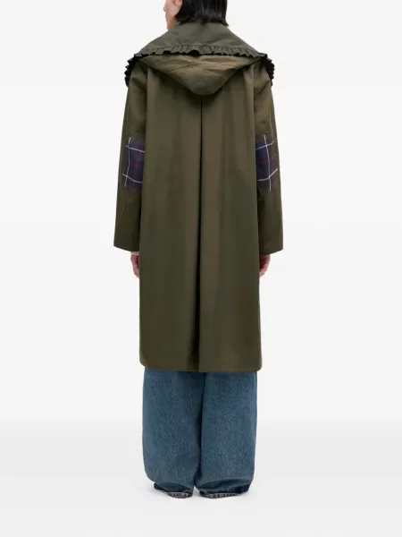 Palton Ganni cu volane verde