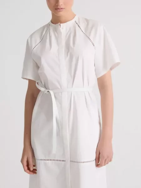 Rochie midi Yves Salomon până la genunchi de costum alb