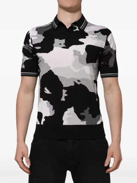Tricou Dolce & Gabbana cu imagine cu model camuflaj negru