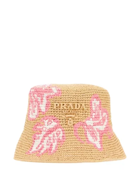 Pălărie Prada cu broderie cu model floral