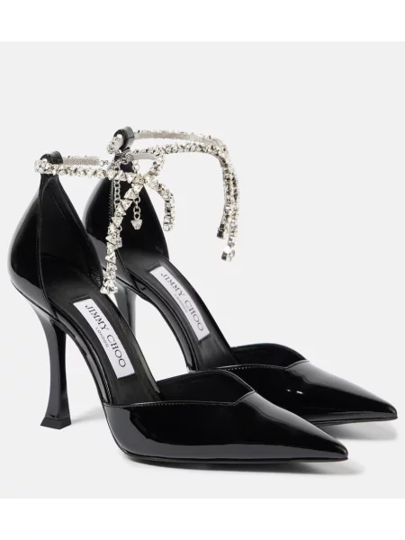 Pantofi cu toc Jimmy Choo din piele de lac negru