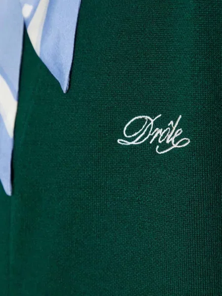 Drôle de Monsieur жилетка мъжка от вълна Le Cardigan Drôle зелено