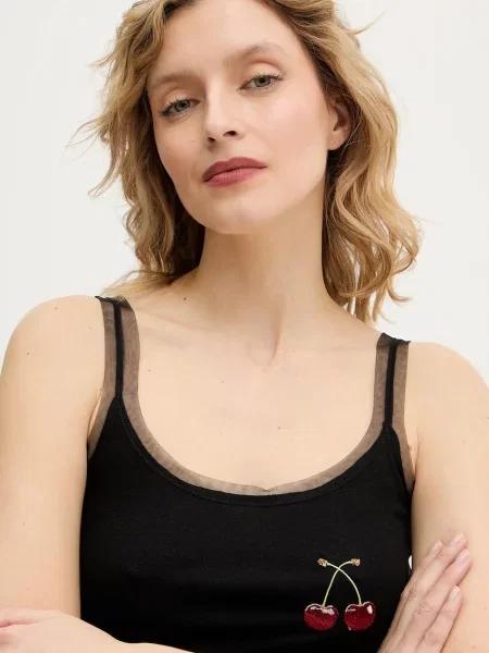 Топ Never Fully Dressed Cherry Teddy чорний