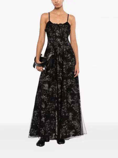 Rochie Quetsche cu model floral din tul negru