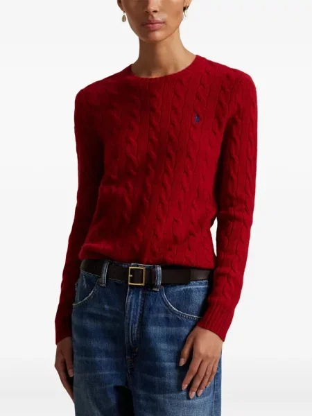 Căciulă Polo Ralph Lauren cu broderie cu dungi cowboy roșu