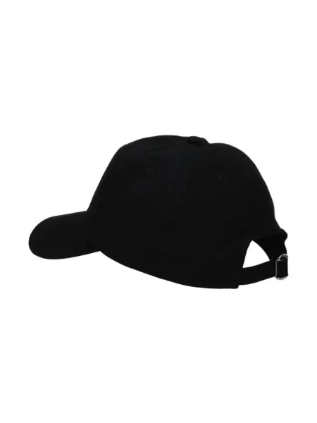 Lniana czapka z daszkiem Valentino Garavani z logo czarna
