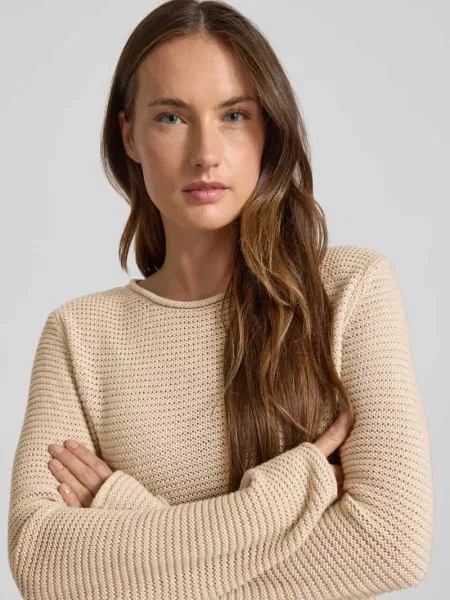 Sweter z dzianiny kroju regular fit z mieszanki bawełny S.oliver Red Label beżowy