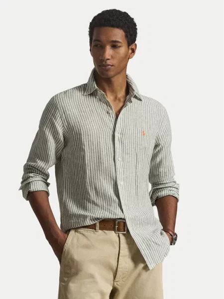 Koszula casualowa o kroju regular fit z czystego lnu Polo Ralph Lauren zielona