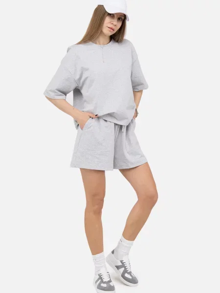 Шорти спортивні YUKI світло-сірий бавовна/поліестер сірі