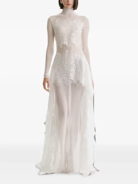 Rochie maxi 2310 Studio plasă alb