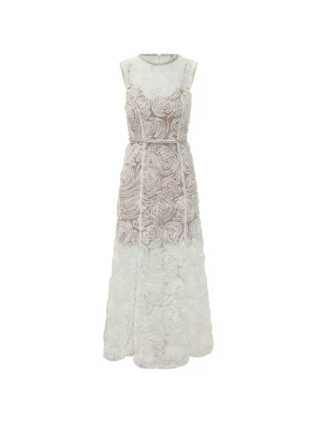 Rochie midi Self-portrait din dantelă alb