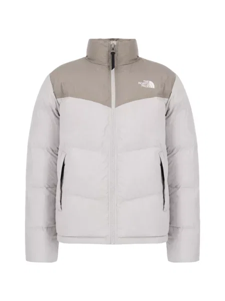 Matlasat geacă The North Face cu broderie gri