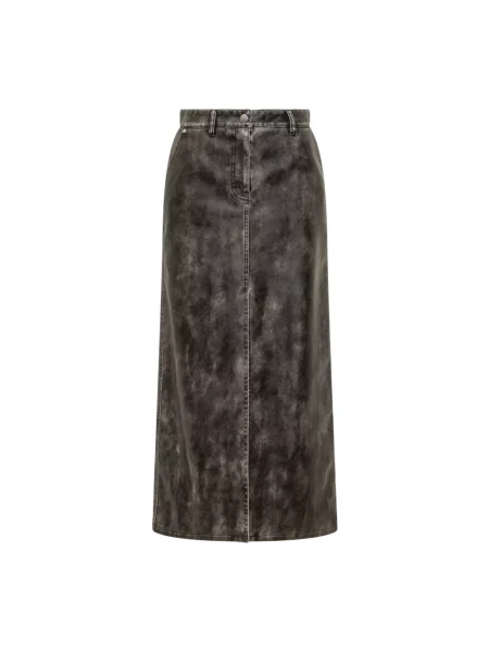 Spódnica midi Palm Angels do kolan z autografem szara