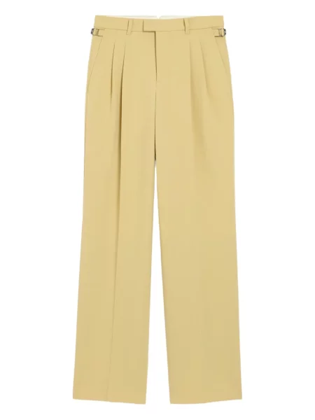 Pantaloni Ami Paris de lână galben