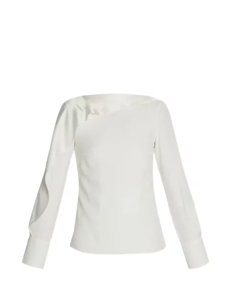 Bluză Erdem din satin drapată alb