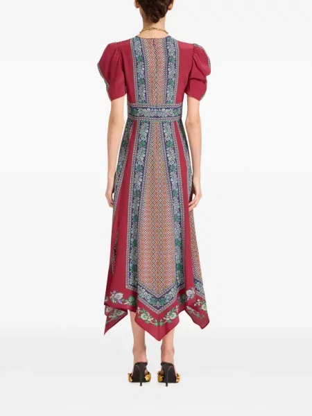 Rochie midi La Doublej până la genunchi de costum roșu