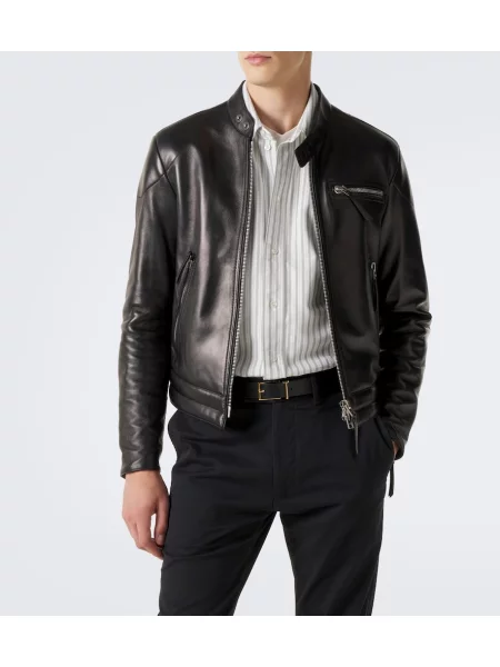 Geanta de piele Tom Ford negru