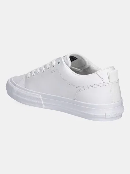 Kožené sneakers boty Tommy Hilfiger TH HI VULC STREET LOW RWB LTH bílá