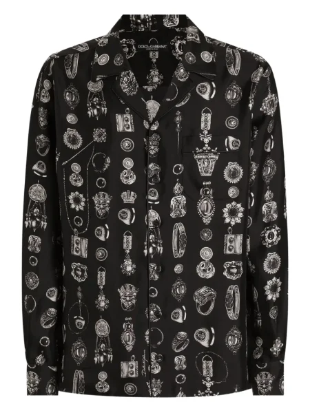 Cămașă Dolce & Gabbana cu imagine negru