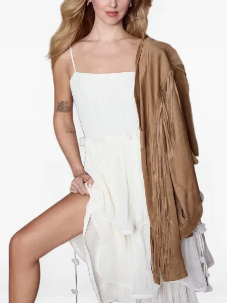 Rochie midi Guess din șifon cu volane