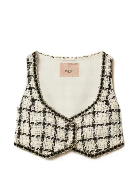 Scurt bouclé top Twinset în carouri