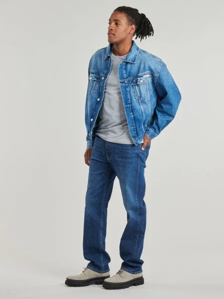 Blugi drepți Calvin Klein Jeans albastru