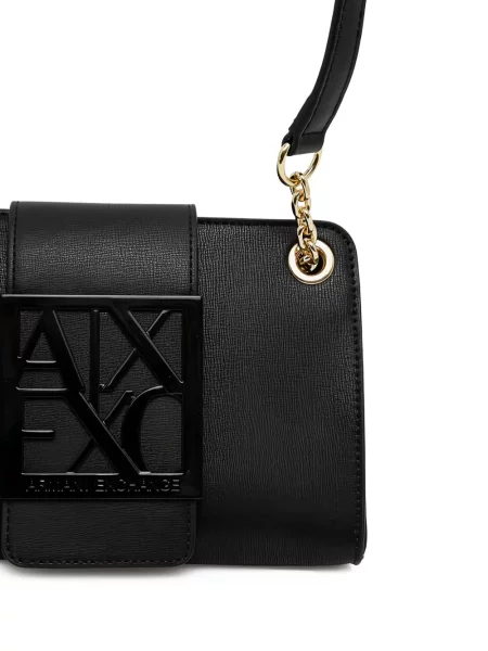Crossbody kabelka Armani Exchange s autogramem černá