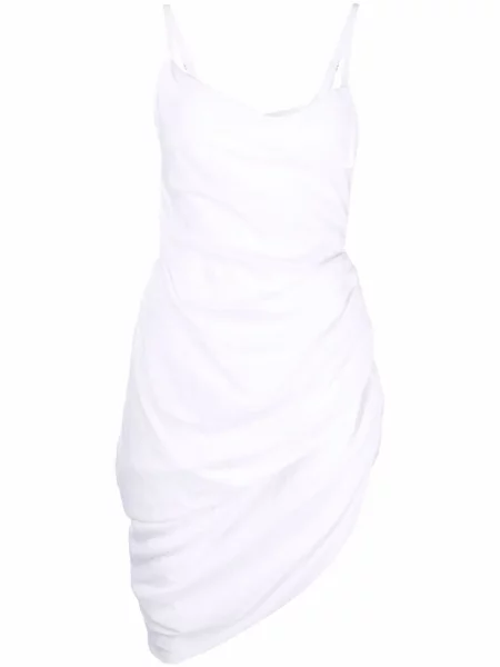 Rochie Jacquemus drapată de costum alb