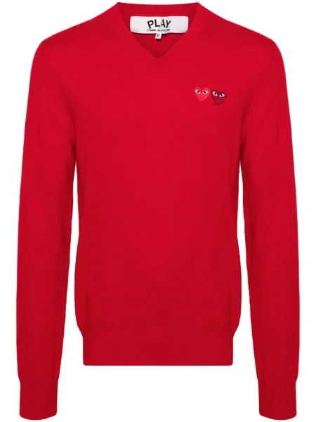 Pulover Comme Des Garcons Play de lână cu motiv cu inimi roșu
