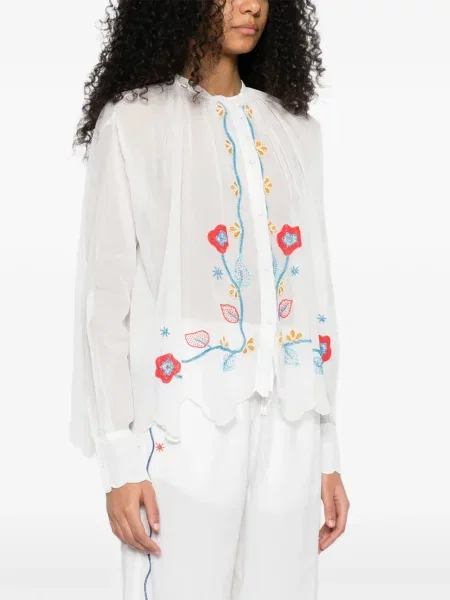 Cămașă Forte_forte cu model floral alb