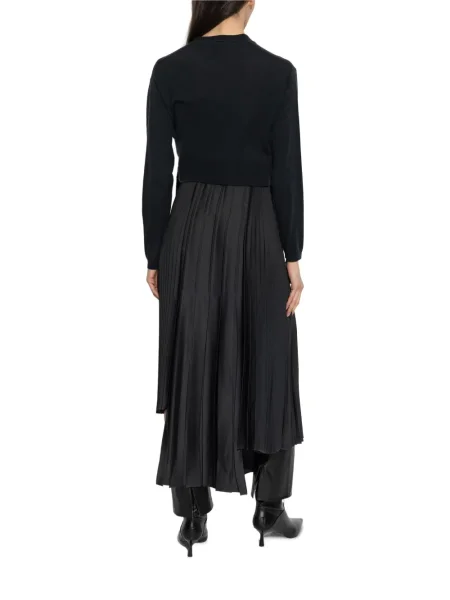 Rochie Allsaints asimetrică plisată de costum negru