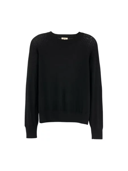 Lniany sweter Bellerose klasyczny niebieski