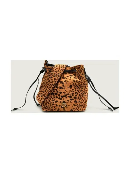Pinko Geantă tip sac SECCHIELLO MINI | piele întoarsă maro